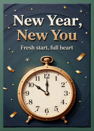 Countdown Clock, New Year card cover