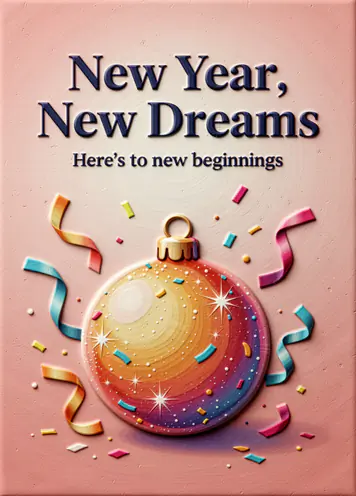 Ball Drop Vibes, New Year card cover