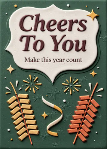 Firecrackers, New Year card cover