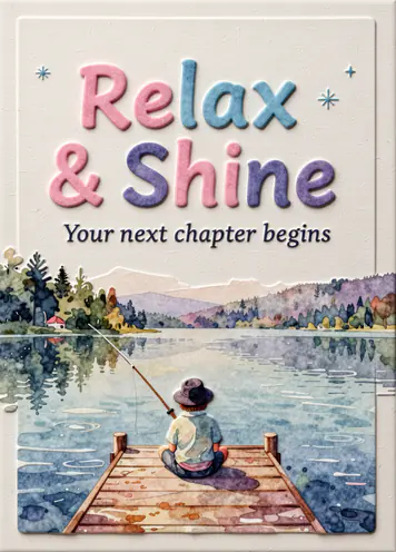 Gone Fishing, retirement card cover