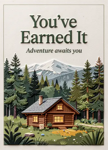 Cabin In The Woods, retirement card cover