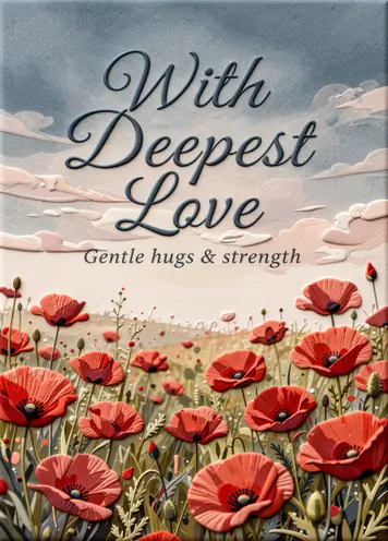 Poppies Of Remembrance, sympathy card cover