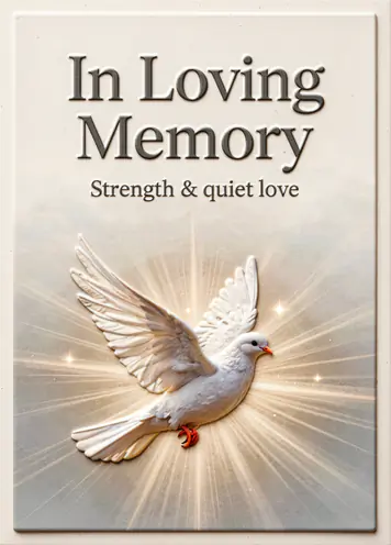 Dove Of Peace, sympathy card cover
