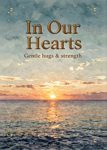 Ocean Sunset Farewell, sympathy card cover