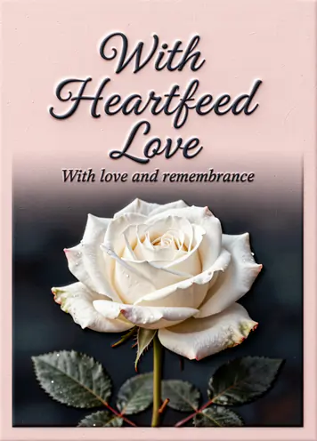 Gentle Rose, sympathy card cover