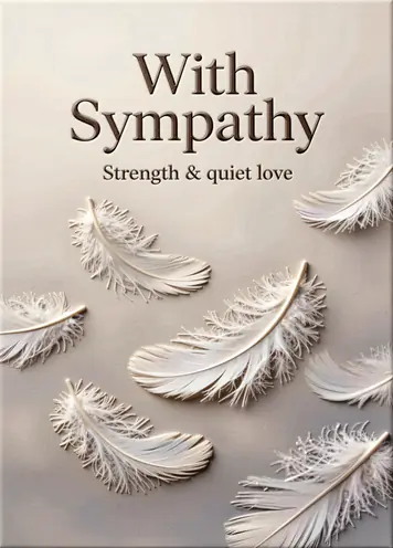 Angel Feathers, sympathy card cover