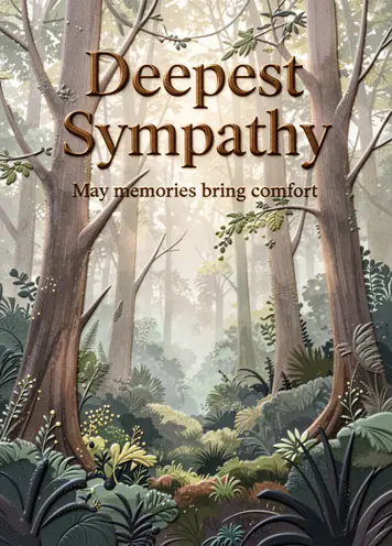 Woodland Stillness, sympathy card cover