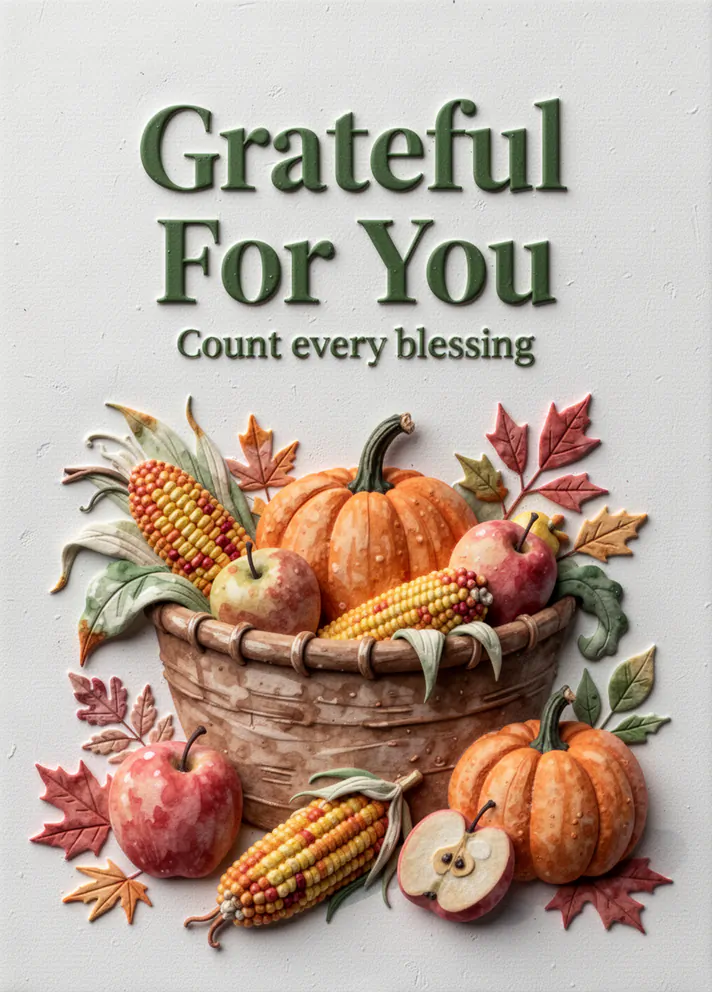 Harvest Bounty, Thanksgiving card cover