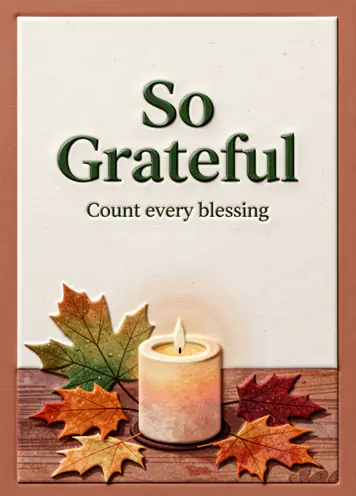 Candle Thankful, Thanksgiving card cover