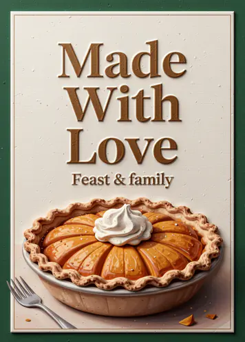 Pumpkin Pie, Thanksgiving card cover
