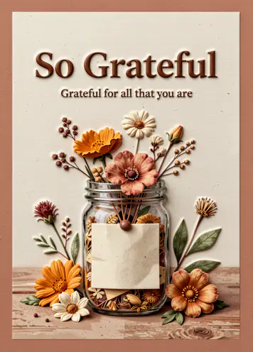 Gratitude Jar, Thanksgiving card cover