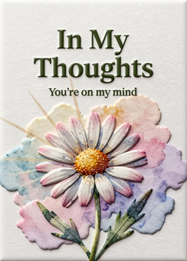 Daisy Daydream, thinking of you card cover