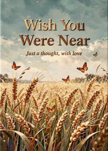 Golden Hour Field, thinking of you card cover