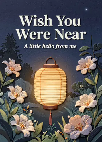 Warm Lantern, thinking of you card cover