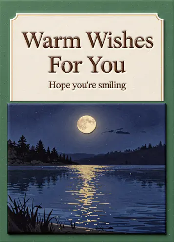 Moonlight Thoughts, thinking of you card cover
