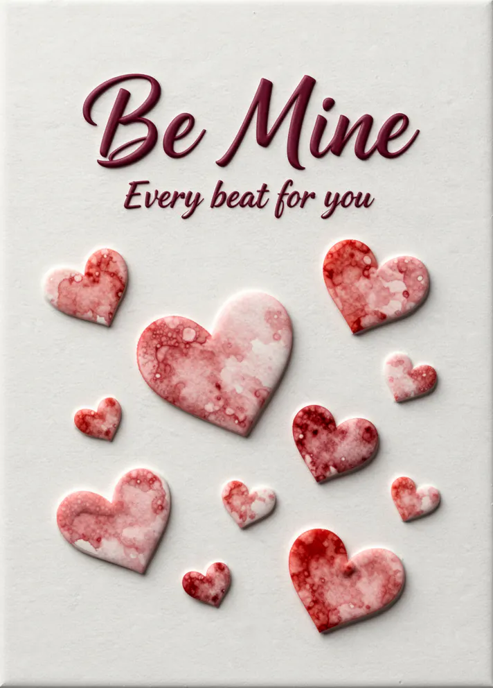 Heart Cluster, Valentine’s Day card cover