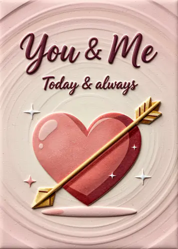 Arrow Through Heart, Valentine’s Day card cover