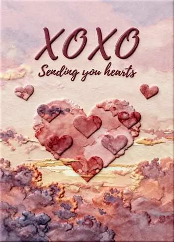 Heartful Sky, Valentine’s Day card cover