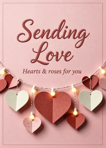 Paper Heart Garland, Valentine’s Day card cover