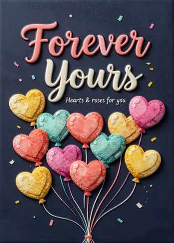 Heart Balloons, Valentine’s Day card cover