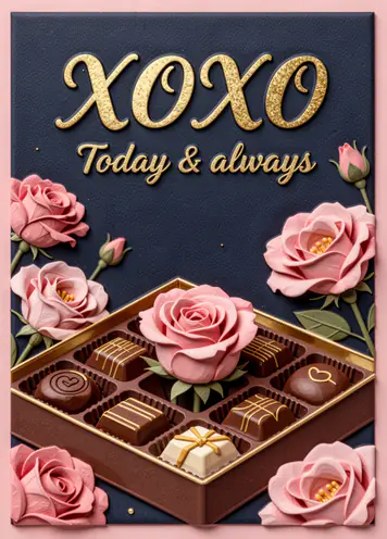 Chocolate Box, Valentine’s Day card cover